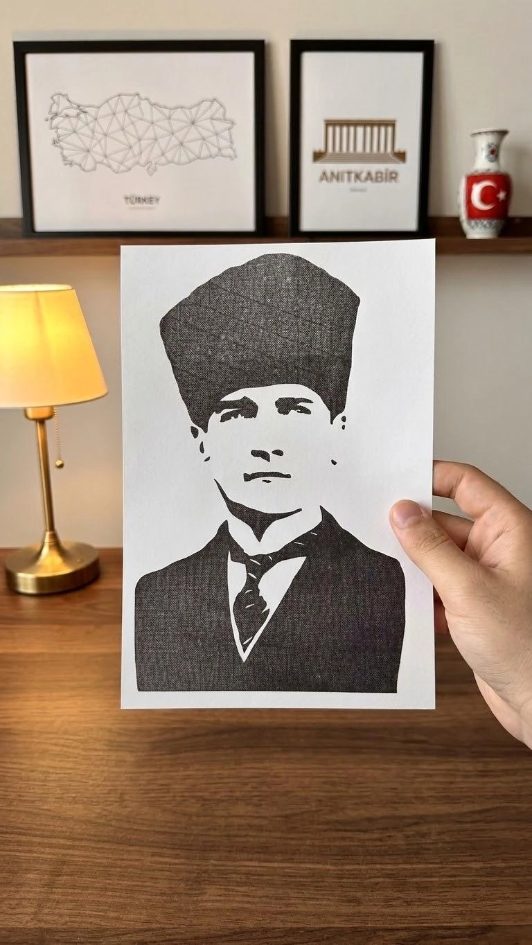 Atatürk Silüet Siyah Vinil Sticker
