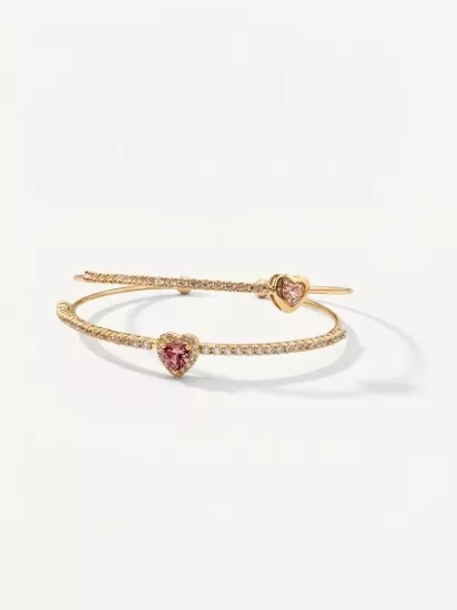Baget Taşlı Gold Kelepçe Bilezik