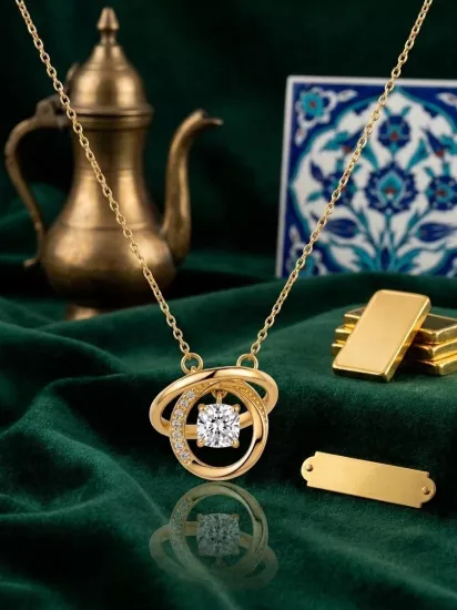 Gold Renk Çelik Kolye
