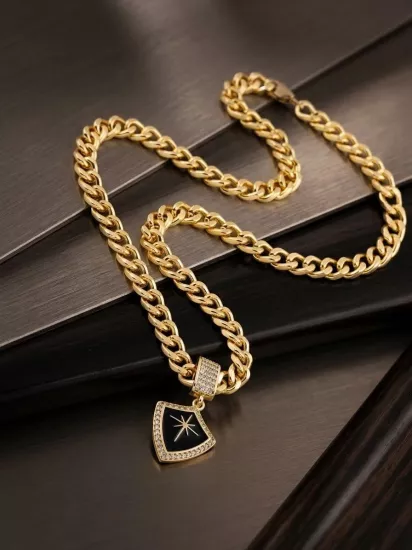 Gold Renk Çelik Kolye
