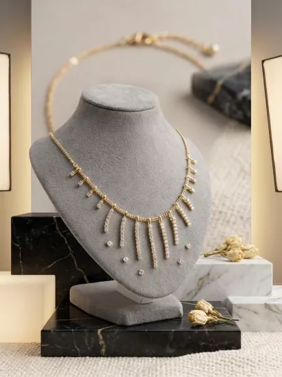 Gold Renk Çelik Kolye