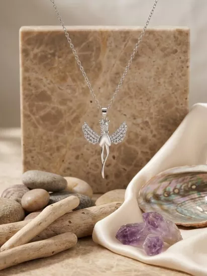 Zirkon Peri Taşlı Kolye