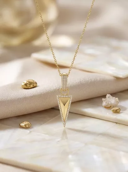 Gold Renk Çelik Kolye