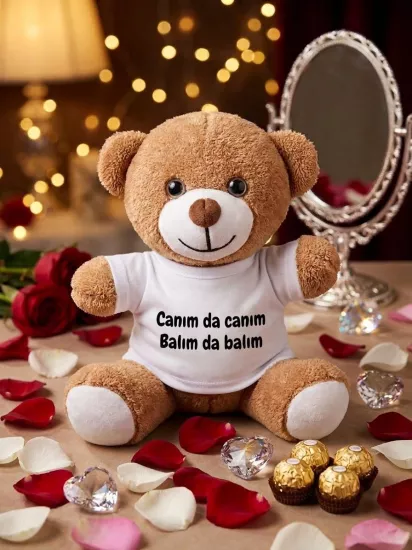 Baskılı Canımda Canım Balımda Balım Kahverengi Ayıcık