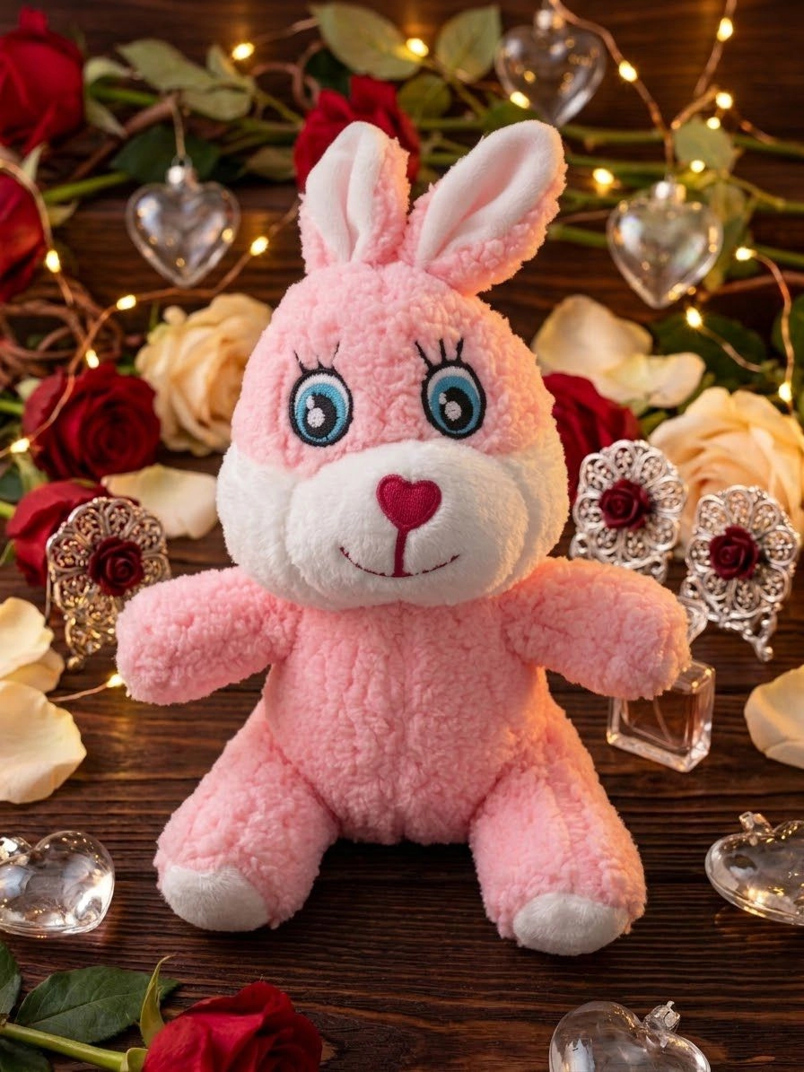 Sevimli Pembe Peluş Tavşan